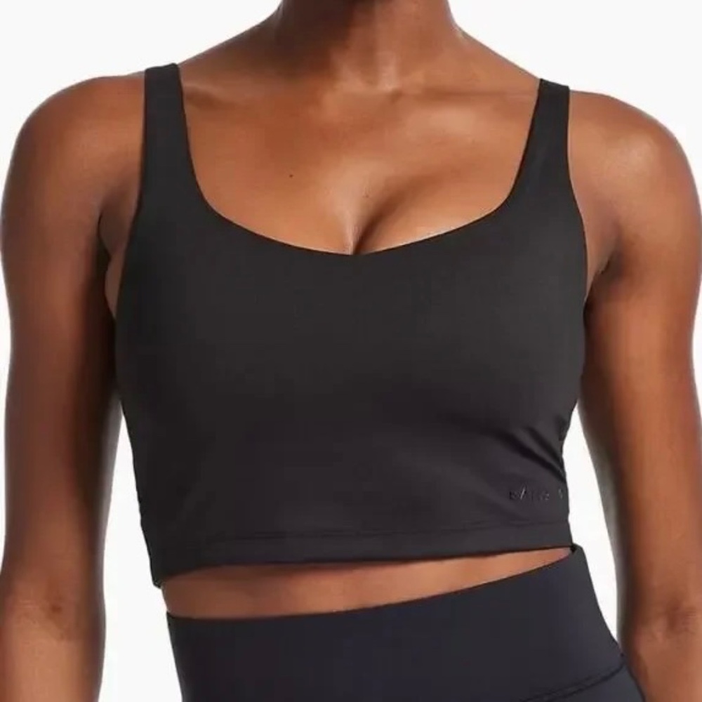 BANDIER Women's V-Neck Tempo Crop Bra Top in Black Size XS